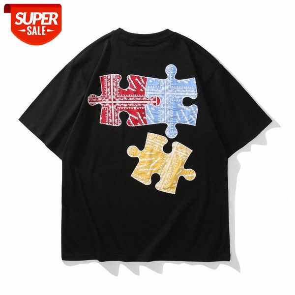 jigsaw embroidery short-sleeved t-shirt men's ins european and american five-point sleeves bf lazy romantic loose half-sleeved #qp9b, White;black
jigsaw embroidery short-sleeved t-shirt men's ins european and american five-point sleeves bf lazy romantic loose half-sleeved #qp9b, White;black