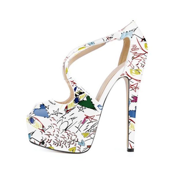 graffiti pattern spring women shoes in peep toe platform ladies party sandals with high heel cross tied band dress, Black
graffiti pattern spring women shoes in peep toe platform ladies party sandals with high heel cross tied band dress, Black