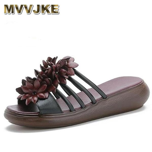 flowers summer genuine leather shoes woman sandals slippers wear thick bottom wedge fashion casual, Black
flowers summer genuine leather shoes woman sandals slippers wear thick bottom wedge fashion casual, Black