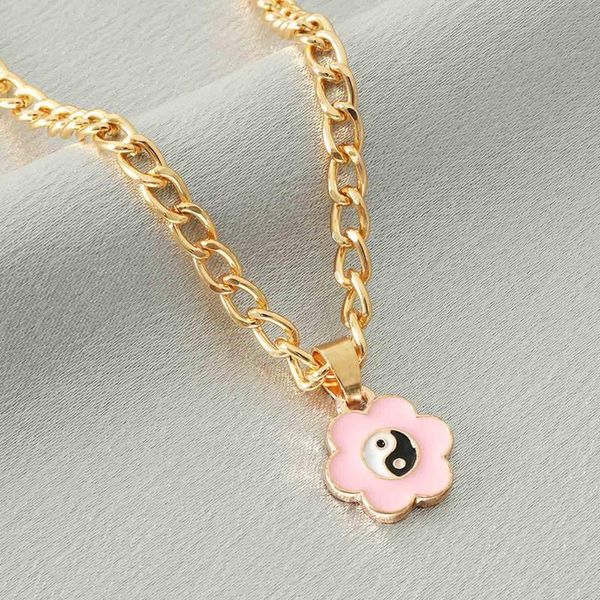 pendant necklaces pink flower yin yang necklace for women metal punk harajuku vintage goth charms aesthetic, Silver
pendant necklaces pink flower yin yang necklace for women metal punk harajuku vintage goth charms aesthetic, Silver