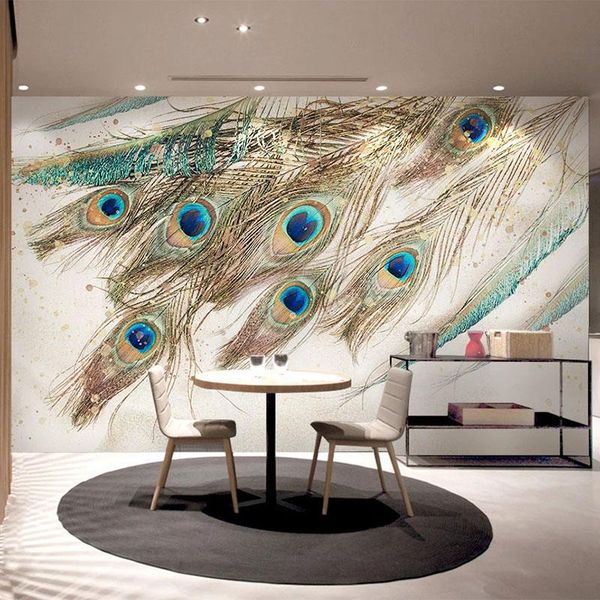 wallpapers custom self-adhesive wallpaper 3d retro fashion peacock feathers po wall murals living room bedroom papel de parede stickers
wallpapers custom self-adhesive wallpaper 3d retro fashion peacock feathers po wall murals living room bedroom papel de parede stickers