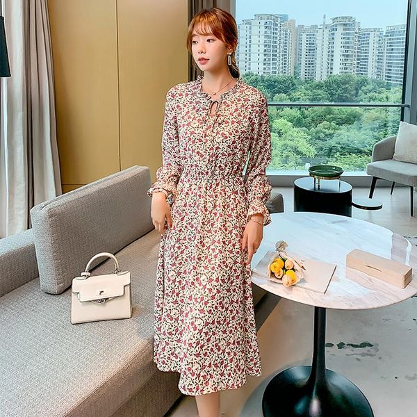 casual dresses korea retro elastic waist chiffon women long sleeve lace up bow neck ruffle dress autumn rose print mujer vestidos, Black;gray
casual dresses korea retro elastic waist chiffon women long sleeve lace up bow neck ruffle dress autumn rose print mujer vestidos, Black;gray