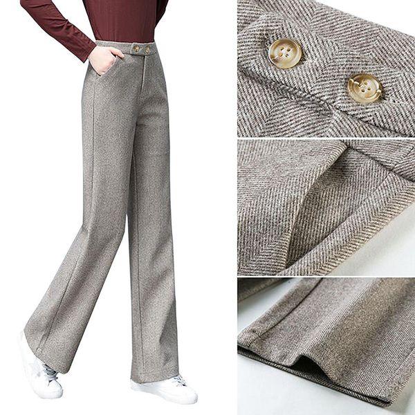woolen pants women autumn winter high waist loose straight wide leg pants thick warm women's clothing casual trousers 210522, Black;white
woolen pants women autumn winter high waist loose straight wide leg pants thick warm women's clothing casual trousers 210522, Black;white