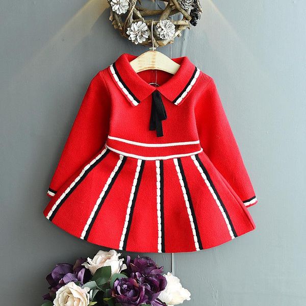 girl's dresses autumn winter baby girls clothes striped sweater dress college style pleated kids fall clothing princess for girl, Red;yellow
girl's dresses autumn winter baby girls clothes striped sweater dress college style pleated kids fall clothing princess for girl, Red;yellow