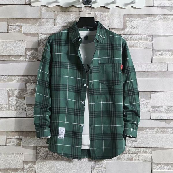 shirt plaid men's long sleeve korean loose trend handsome large student coat new in spring and summer, White;black
shirt plaid men's long sleeve korean loose trend handsome large student coat new in spring and summer, White;black