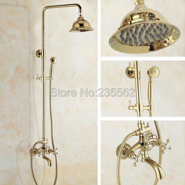 gold color brass dual cross handle rain shower faucet set wall mounted + bathroom tub spout mixer taps lgf446 sets
gold color brass dual cross handle rain shower faucet set wall mounted + bathroom tub spout mixer taps lgf446 sets
