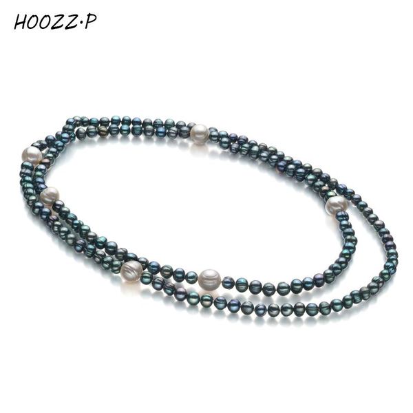 hoozz.p black white freshwater cultured pearl rope necklace 40" infinitystrand chains, Silver
hoozz.p black white freshwater cultured pearl rope necklace 40" infinitystrand chains, Silver