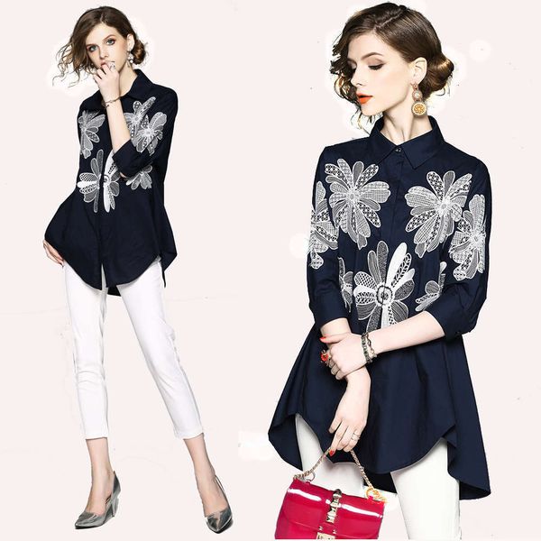 & 2021 runway embroidery shirts long sleeve spring autumn winter women's asymmetrical button shirt plus size ladies designer office blo, White
& 2021 runway embroidery shirts long sleeve spring autumn winter women's asymmetrical button shirt plus size ladies designer office blo, White