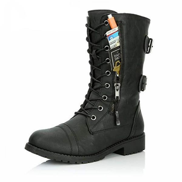 boots women zip buckle military combat pocket booties lace up black shoes motorcycle big size
boots women zip buckle military combat pocket booties lace up black shoes motorcycle big size