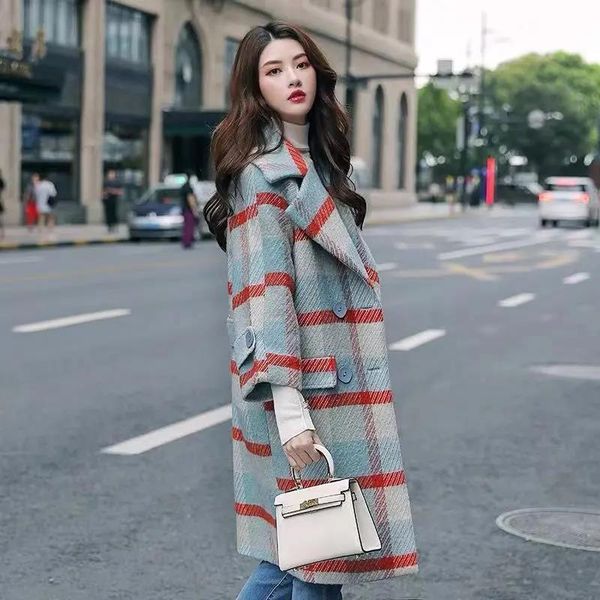 women's wool & blends xiaoxiangfeng 2021 woolen coat loose houndstooth autumn and winter fashion, Black
women's wool & blends xiaoxiangfeng 2021 woolen coat loose houndstooth autumn and winter fashion, Black
