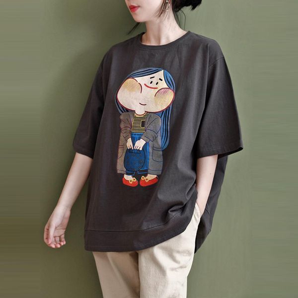 women's t-shirt arrival summer korea fashion women short sleeve loose t-shirt cartoon print casual o-neck tee shirt femme m12, White
women's t-shirt arrival summer korea fashion women short sleeve loose t-shirt cartoon print casual o-neck tee shirt femme m12, White