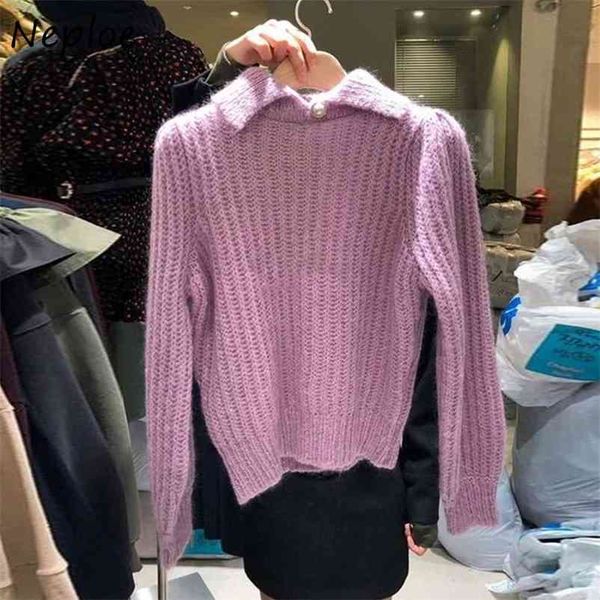 turn-down collar beading loose knitted sweaters women autumn elegant femme pullovers simple warm 210422, White;black
turn-down collar beading loose knitted sweaters women autumn elegant femme pullovers simple warm 210422, White;black