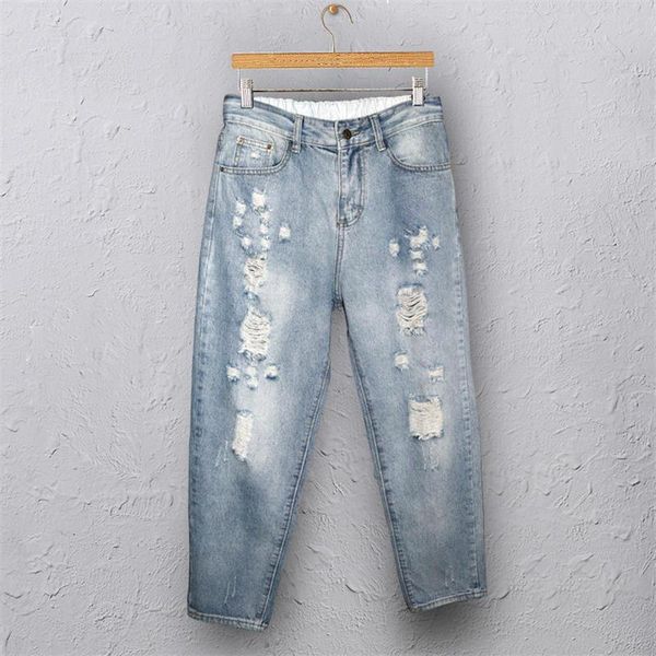 women's jeans boyfriend for women clothes straight denim pants loose ripped hole femme high waist casual plus size mom q2645, Blue
women's jeans boyfriend for women clothes straight denim pants loose ripped hole femme high waist casual plus size mom q2645, Blue