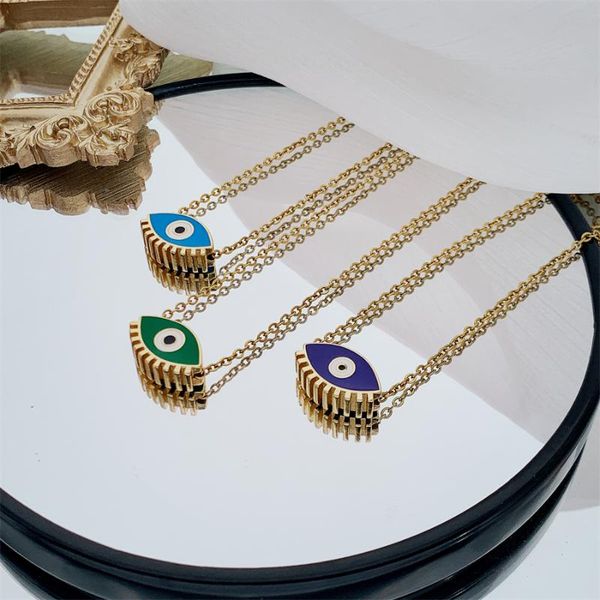 pendant necklaces brand multicolor evil eye necklace geometric long chain women's jewelry accessories, Silver
pendant necklaces brand multicolor evil eye necklace geometric long chain women's jewelry accessories, Silver