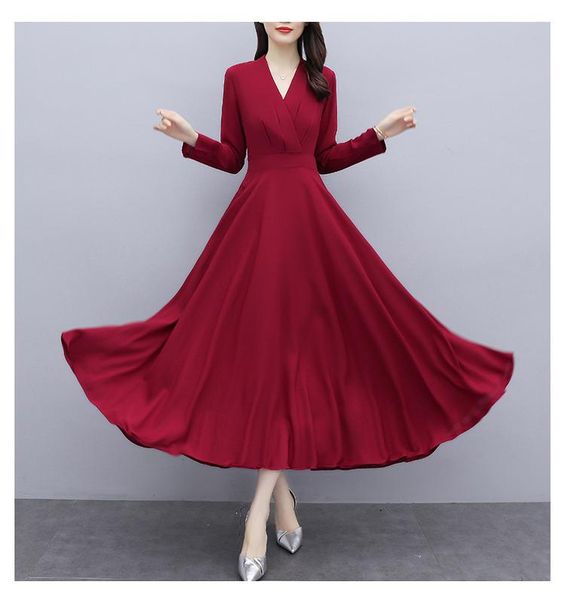 temperament elegant ladies v-neck big swing dress women autumn 2021 waist slimming long tide casual dresses, Black;gray
temperament elegant ladies v-neck big swing dress women autumn 2021 waist slimming long tide casual dresses, Black;gray