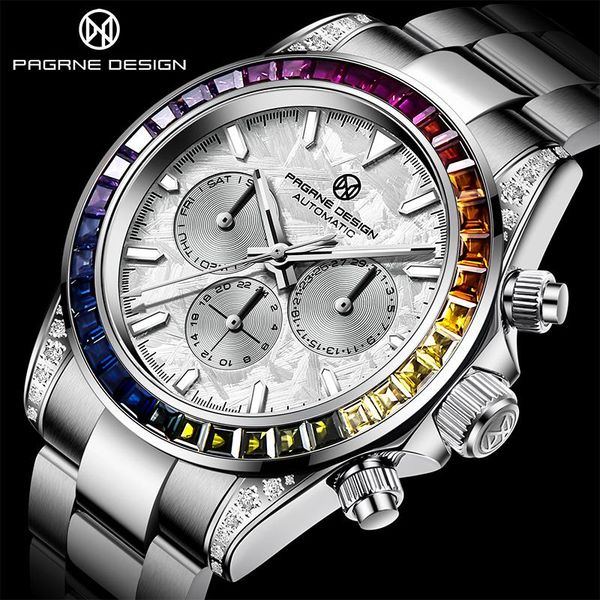wristwatches pagrne design men's mechanical watches 40mm color bezel sapphire glass business wrist watch relogio masculino, Slivery;brown
wristwatches pagrne design men's mechanical watches 40mm color bezel sapphire glass business wrist watch relogio masculino, Slivery;brown