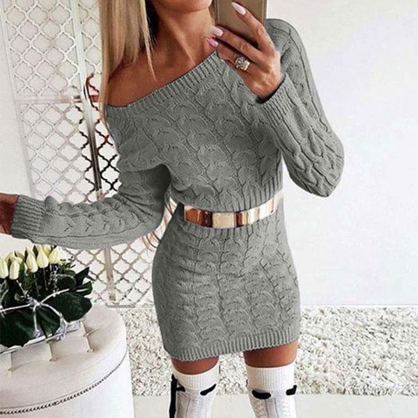 women's sweaters 2021 autumn winter sweater dress women warm long ladies thicken off shoulder knitted, White;black
women's sweaters 2021 autumn winter sweater dress women warm long ladies thicken off shoulder knitted, White;black
