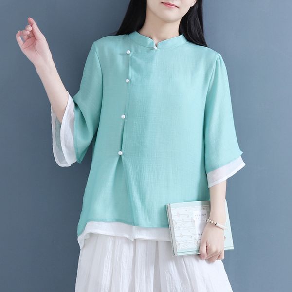 womens and blouses summer cheongsam for women linen blouse traditional chinese clothing qipao shirt 10156, Red
womens and blouses summer cheongsam for women linen blouse traditional chinese clothing qipao shirt 10156, Red