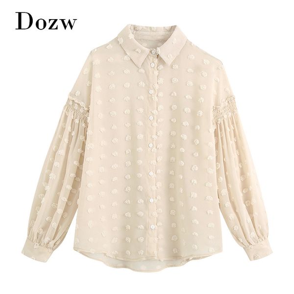 chic lace mesh embroidery polka dot blouse women see through turn down collar shirt female long sleeve elegant blusa 210414, White
chic lace mesh embroidery polka dot blouse women see through turn down collar shirt female long sleeve elegant blusa 210414, White