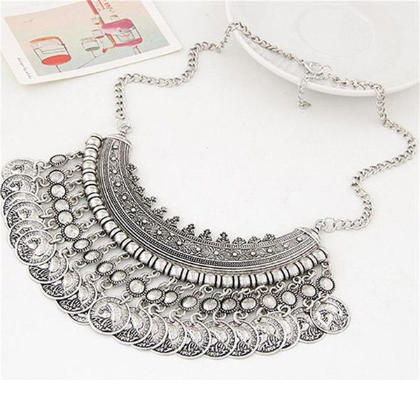pendant necklaces bohemian gypsy coin tribal charms statement tassel necklace ethnic carved coins nice chokers for women, Silver
pendant necklaces bohemian gypsy coin tribal charms statement tassel necklace ethnic carved coins nice chokers for women, Silver