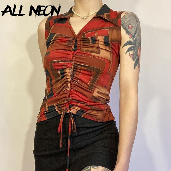 women's tanks & camis allneon y2k vintage drawstring v-neck sleeveless tank 90s retro streetwear print turn down collar crop red vests, White
women's tanks & camis allneon y2k vintage drawstring v-neck sleeveless tank 90s retro streetwear print turn down collar crop red vests, White