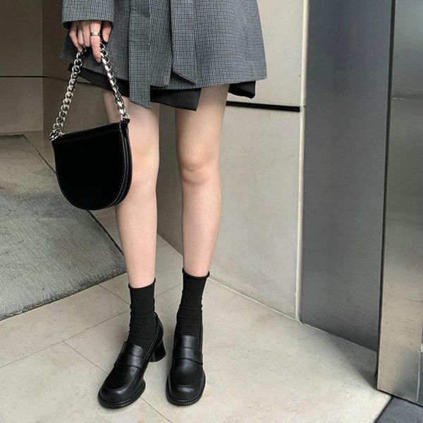 dress shoes super comfortable japanese round-toe high-heeled soft leather college style white thick-heeled high heels women, Black
dress shoes super comfortable japanese round-toe high-heeled soft leather college style white thick-heeled high heels women, Black