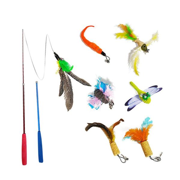 set 3 section cat wand toy training interactive funny replacement feather head (2pcs wand, 7pcs toys
set 3 section cat wand toy training interactive funny replacement feather head (2pcs wand, 7pcs toys