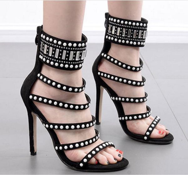 european and american foreign trade drilling high heel sandals beaded hollow suede large size women's shoes 43, Black
european and american foreign trade drilling high heel sandals beaded hollow suede large size women's shoes 43, Black