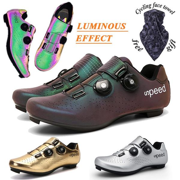 men's luminous bicycle shoes lock buckle road mountain cycling non-slip racing training sports outdoor flat heel footwear, Black
men's luminous bicycle shoes lock buckle road mountain cycling non-slip racing training sports outdoor flat heel footwear, Black
