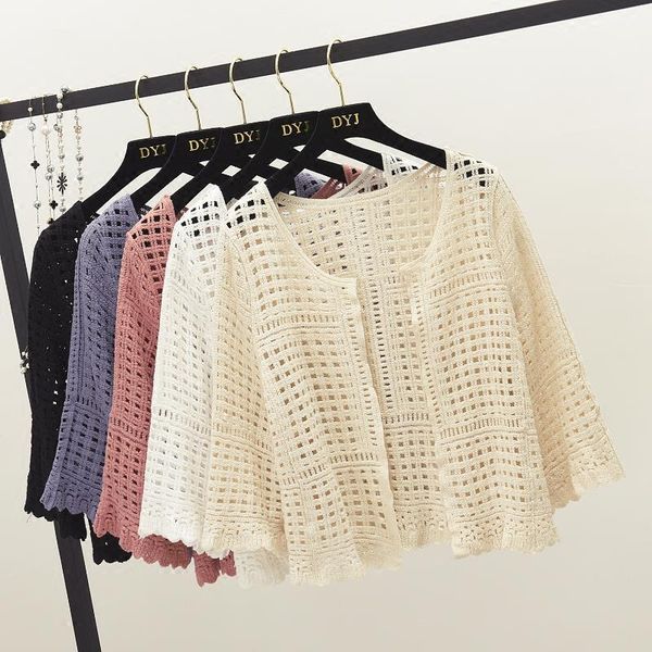 women's jackets female 2021 korean ladies solid color hollow v-neck knitted cardigan sweater women long sleeve thin sun protection shir, Black;brown
women's jackets female 2021 korean ladies solid color hollow v-neck knitted cardigan sweater women long sleeve thin sun protection shir, Black;brown