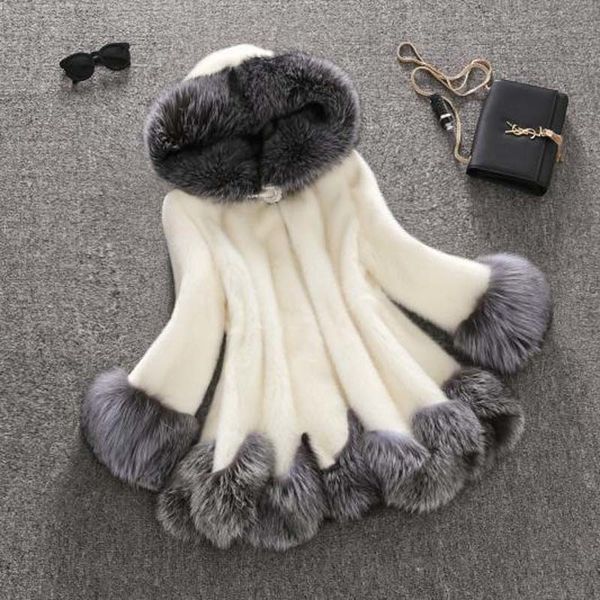 women's fur & faux savabien 6xl winter women a line white ry coat hooded elegant long sleeve coats plus size luxury streetwear y5q4, Black
women's fur & faux savabien 6xl winter women a line white ry coat hooded elegant long sleeve coats plus size luxury streetwear y5q4, Black