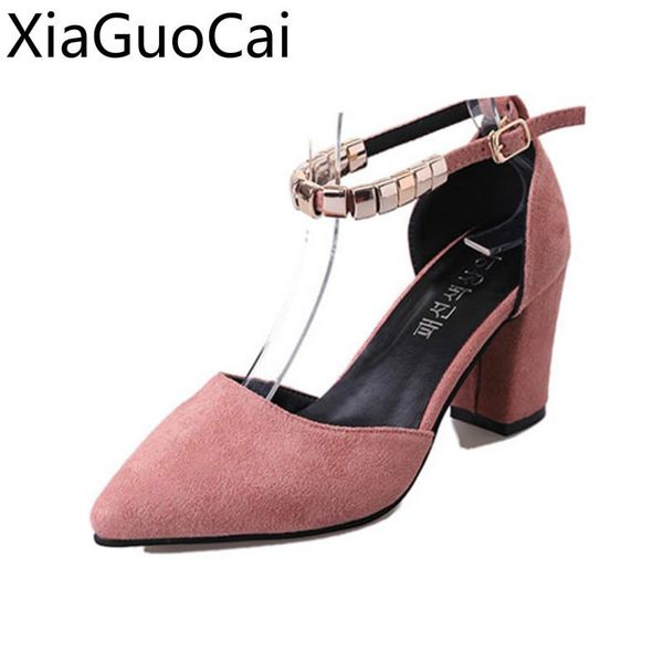 dress shoes spring and summer pointed toe women pumps word buckle high-heeled ankle straps thick with women's square heel, Black
dress shoes spring and summer pointed toe women pumps word buckle high-heeled ankle straps thick with women's square heel, Black
