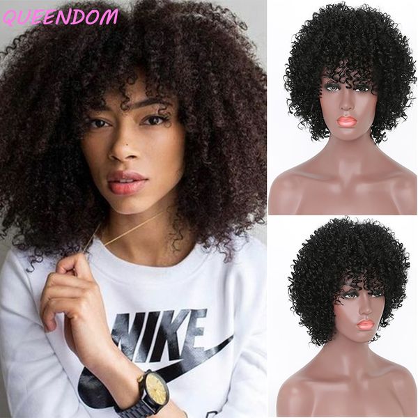 afro kinky curly wigs for african women synthetic short wig with bangs natural heat resistant afro curly cosplay false hair wig, Black
afro kinky curly wigs for african women synthetic short wig with bangs natural heat resistant afro curly cosplay false hair wig, Black