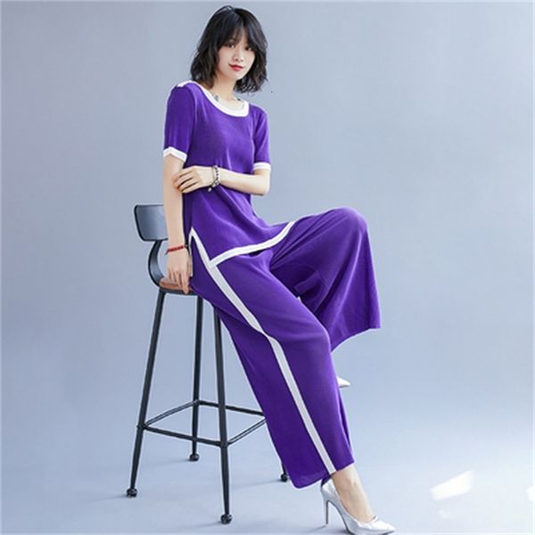 dresses miyake fold short sleeve o-neck t-shirt + wide leg pants patchwork suit, White
dresses miyake fold short sleeve o-neck t-shirt + wide leg pants patchwork suit, White