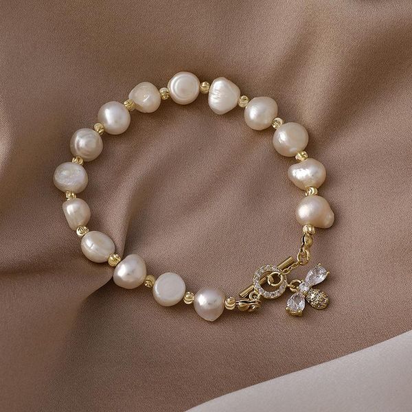 beaded, strands 2021 exquisite cute zircon bee pendant bracelet for sweet girl women's fashion freshwater pearl jewelry accessories, Black
beaded, strands 2021 exquisite cute zircon bee pendant bracelet for sweet girl women's fashion freshwater pearl jewelry accessories, Black
