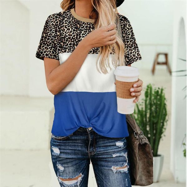 women's t-shirt casual tee shirts women summer t shirt leopard patchwork short sleeve tie for, White
women's t-shirt casual tee shirts women summer t shirt leopard patchwork short sleeve tie for, White