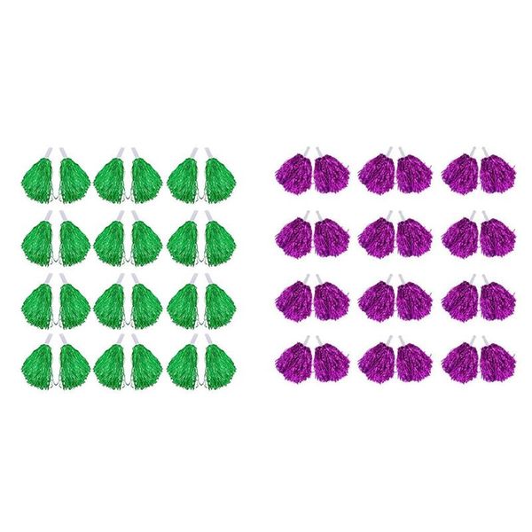 party favor 48 pcs cheerleading pom poms metallic foil cheer with plastic handle, 24pcs purple & green
party favor 48 pcs cheerleading pom poms metallic foil cheer with plastic handle, 24pcs purple & green