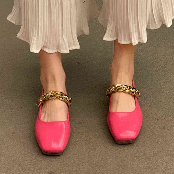 women flats square toe mary janes shoes metal boat shoes leather ballet flats shallow single shoe for ladies autumn spring, Black
women flats square toe mary janes shoes metal boat shoes leather ballet flats shallow single shoe for ladies autumn spring, Black