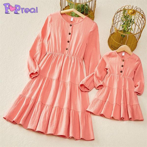 family matching outfits popreal spring autumn fashion solid buttons long sleeve dress girl mom and daughter skirt mother kids look, Blue
family matching outfits popreal spring autumn fashion solid buttons long sleeve dress girl mom and daughter skirt mother kids look, Blue