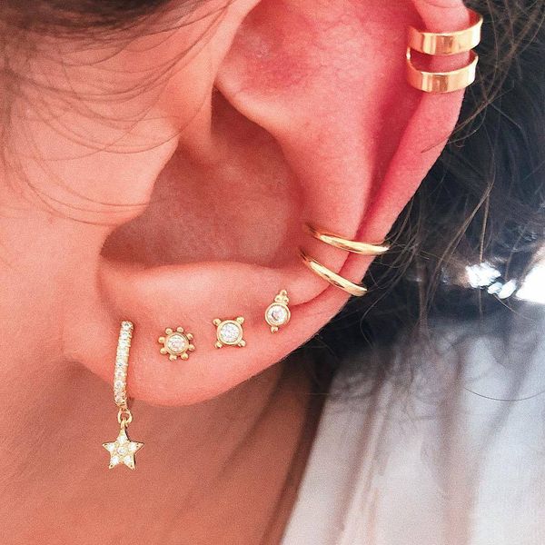 creative full drill five pointed star earring combination fashion personality punk style c-type ear clip ear ring female, Golden;silver
creative full drill five pointed star earring combination fashion personality punk style c-type ear clip ear ring female, Golden;silver