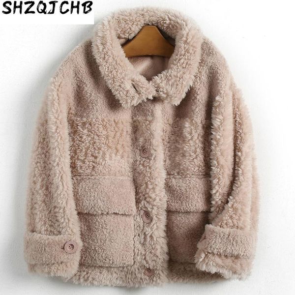women's fur & faux jchb 2021 100% real wool coat female korean sweet short autumn winter jackets for women clothes sheep shearing roupa, Black
women's fur & faux jchb 2021 100% real wool coat female korean sweet short autumn winter jackets for women clothes sheep shearing roupa, Black