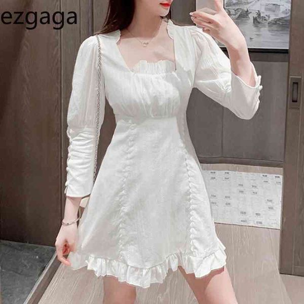 ezgaga high waist dress women square collar long sleeve a-line solid spring korean fashion slim ladies elegant dress vestidos 210430, Black;gray
ezgaga high waist dress women square collar long sleeve a-line solid spring korean fashion slim ladies elegant dress vestidos 210430, Black;gray