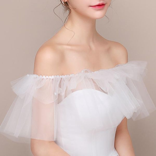 wraps & jackets thin one-shoulder flat-shoulder bridal mesh shawl wedding dress accessories cover arms, White
wraps & jackets thin one-shoulder flat-shoulder bridal mesh shawl wedding dress accessories cover arms, White