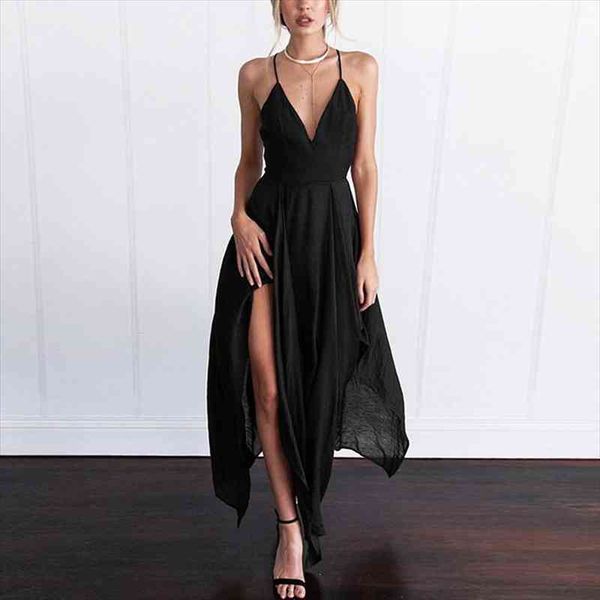 summer v-neck spaghetti starp sleeveless party dress women asymmetrical a line long dresses cocktail split beach sundress, Black;gray
summer v-neck spaghetti starp sleeveless party dress women asymmetrical a line long dresses cocktail split beach sundress, Black;gray