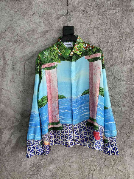 casablanc totem stone column hawaiian printed silk shirt ocean rattan leaf summer casual shirt, White;black
casablanc totem stone column hawaiian printed silk shirt ocean rattan leaf summer casual shirt, White;black