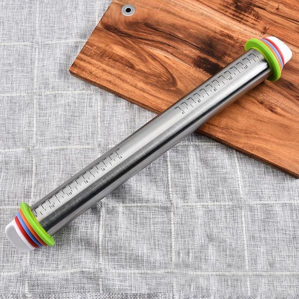 17inch adjustable steel rolling pin with roller dough rings removable 4 mat thickness a9h1 pins & pastry boards
17inch adjustable steel rolling pin with roller dough rings removable 4 mat thickness a9h1 pins & pastry boards