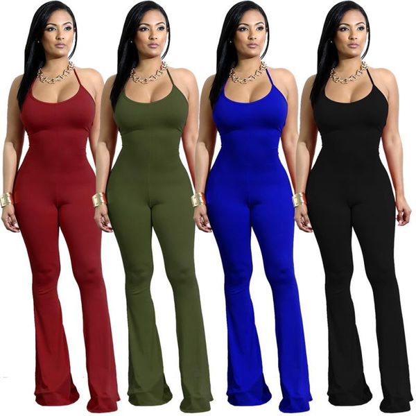women's jumpsuits & rompers backless women skinny fashion halter sleeveless casual flare pants summer long romper overalls, Black;white
women's jumpsuits & rompers backless women skinny fashion halter sleeveless casual flare pants summer long romper overalls, Black;white