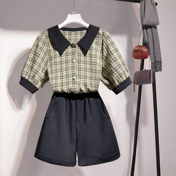 two piece dress women's suit summer style plaid shirt high waist wide leg shorts fashion two-piece western reduce age 5pp3, White
two piece dress women's suit summer style plaid shirt high waist wide leg shorts fashion two-piece western reduce age 5pp3, White