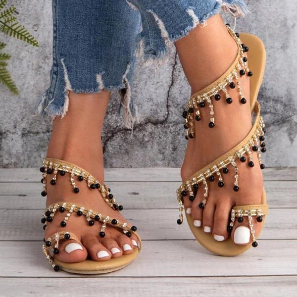 women sandals summer roman handmade beaded flat-soled bohemia shoes casual fashion female soft beach 50#, Black
women sandals summer roman handmade beaded flat-soled bohemia shoes casual fashion female soft beach 50#, Black