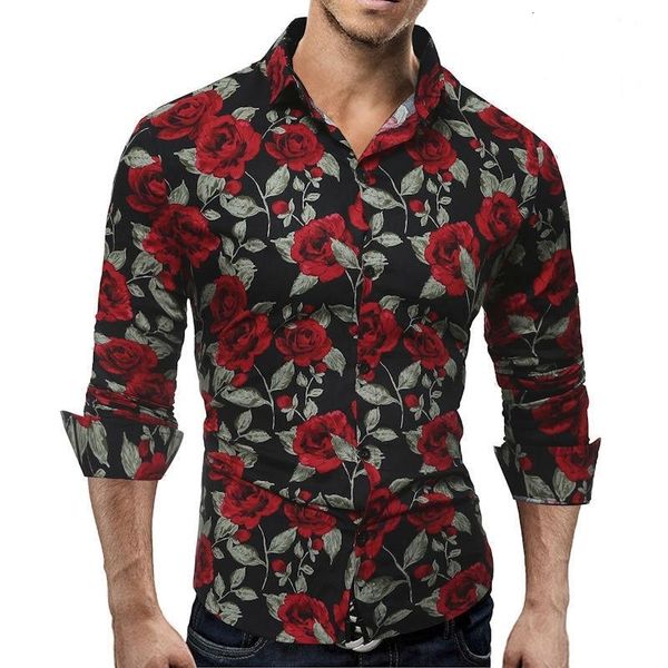 fashion mens luxury long sleeve slim shirt casual fitness stylish dress shirts rose floral print men's, White;black
fashion mens luxury long sleeve slim shirt casual fitness stylish dress shirts rose floral print men's, White;black